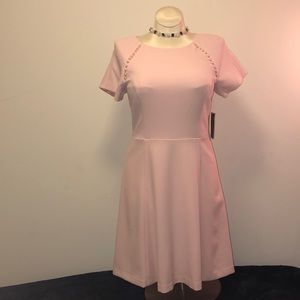 🐘Jennifer Howard Pearl Trim A-Line Dress